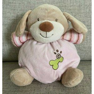 Baby PUPPY DOG Pink w/Rattle 11" Puffy Plush Lovey by KellyToy 2008